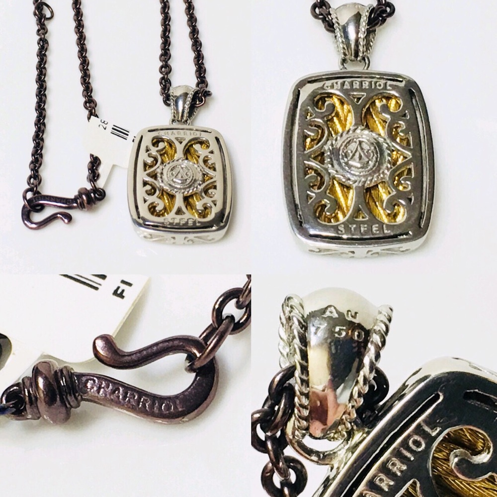 Charriol  18k Gold Bronze Steel Pendant Necklace - Picture 4 of 6